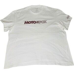 Fox T-Shirt Mens XXL White Moto X Fox Print (Pre-owned)